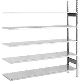 SSI Schäfer SSI Schaefer Archiefrekken, aanbouwvak, 5 legborden, breedte 1285 x diepte 300 mm, verzinkt