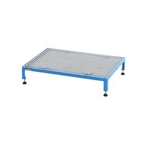 Eurokraft pro Werkplatform, in hoogte verstelbaar 165 - 230 mm, met roosterplaat, platform l x b = 910 x 610 mm, lichtblauw