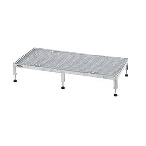 Eurokraft pro Werkplatform, in hoogte verstelbaar 165 - 230 mm, met roosterplaat, platform l x b = 1210 x 610 mm, thermisch verzinkt