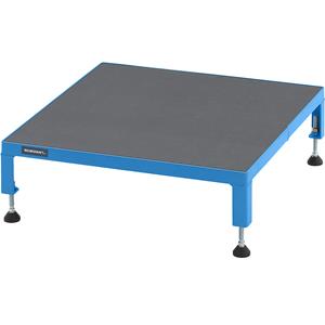 Eurokraft pro Werkplatform, in hoogte verstelbaar 165 - 230 mm, plaatmateriaal met antislip oppervlak, platform l x b = 610 x 610 mm, lichtblauw