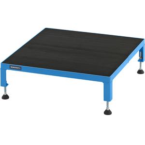 Eurokraft pro Werkplatform, in hoogte verstelbaar 165 - 230 mm, met geprofileerde rubberen plaat, platform l x b = 610 x 610 mm, lichtblauw