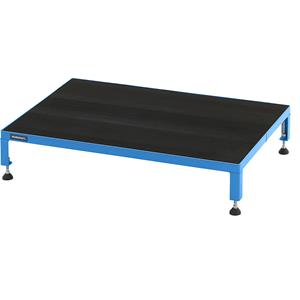 Eurokraft pro Werkplatform, in hoogte verstelbaar 165 - 230 mm, met geprofileerde rubberen plaat, platform l x b = 910 x 610 mm, lichtblauw