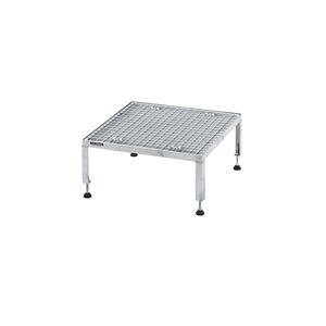 Eurokraft pro Werkplatform, in hoogte verstelbaar 255 - 320 mm, met roosterplaat, platform l x b = 610 x 610 mm, thermisch verzinkt