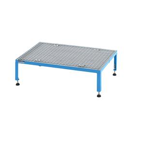 Eurokraft pro Werkplatform, in hoogte verstelbaar 255 - 320 mm, met roosterplaat, platform l x b = 910 x 610 mm, lichtblauw