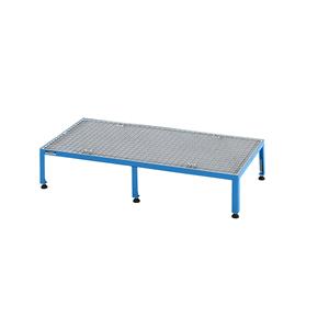 Eurokraft pro Werkplatform, in hoogte verstelbaar 255 - 320 mm, met roosterplaat, platform l x b = 1210 x 610 mm, lichtblauw