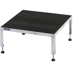 Eurokraft pro Werkplatform, in hoogte verstelbaar 255 - 320 mm, met geprofileerde rubberen plaat, platform l x b = 610 x 610 mm, thermisch verzinkt