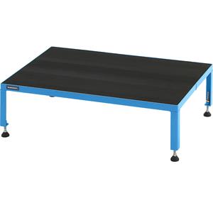 Eurokraft pro Werkplatform, in hoogte verstelbaar 255 - 320 mm, met geprofileerde rubberen plaat, platform l x b = 910 x 610 mm, lichtblauw