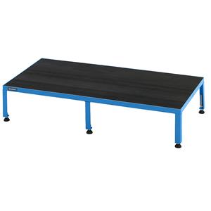 Eurokraft pro Werkplatform, in hoogte verstelbaar 255 - 320 mm, met geprofileerde rubberen plaat, platform l x b = 1210 x 610 mm, lichtblauw