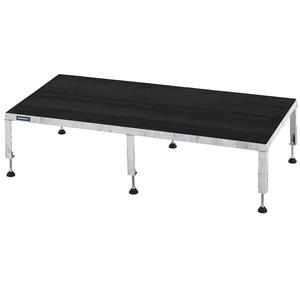 Eurokraft pro Werkplatform, in hoogte verstelbaar 255 - 320 mm, met geprofileerde rubberen plaat, platform l x b = 1210 x 610 mm, thermisch verzinkt