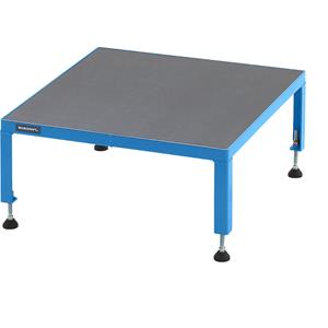 Eurokraft pro Werkplatform, in hoogte verstelbaar 255 - 320 mm, plaatmateriaal met antislip oppervlak, platform l x b = 610 x 610 mm, lichtblauw