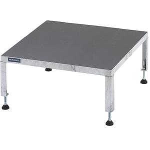 Eurokraft pro Werkplatform, in hoogte verstelbaar 255 - 320 mm, plaatmateriaal met antislip oppervlak, platform l x b = 610 x 610 mm, thermisch verzinkt
