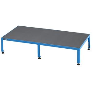 Eurokraft pro Werkplatform, in hoogte verstelbaar 255 - 320 mm, plaatmateriaal met antislip oppervlak, platform l x b = 1210 x 610 mm, lichtblauw