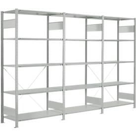 Schulte Lagertechnik Basisrek H 2000 x B 1000 x D 600 mm, lichtgrijs, met 5 legborden