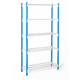 ManOrga Universele legbordstelling, basissectie, 5 roosterborden, draagvermogen 120 kg, B 1500 x H 2000 x D 600 mm