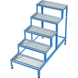 Eurokraft pro Trap voor modulair platformsysteem, met roostertreden, met 5 treden