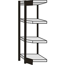 Insteekstelling Stora 100, open hoekkast bouwdeel, 4 legborden, B 370 mm + diepte