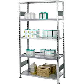 SSI Schäfer Archiefrekken, basisvak, 5 legborden, breedte 995 x diepte 600 mm, verzinkt