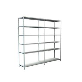 Schulte Regalwelt Legborden zonder grendels, H 2300 x B 2400 x D 500 mm, wit
