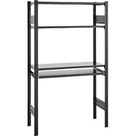 ORDO Insteekstelling  Home - stalen - basisrek -  B 1060 x D 435 x H 1750 mm - 3 legborden - diepzwart mat RAL 9005