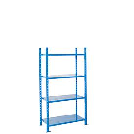 ManOrga Legbordstelling-basissectie, m. 4 legborden van plaatstaal, B 1010 x D 600 x H 2000 mm
