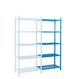 ManOrga Legbordstelling-aanbouwsectie, m. 5 draadrooster-legborden, B 1010 x D 500 x H 2500 mm
