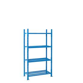 ManOrga Legbordstelling-basissectie, m. 4 draadrooster-legborden, B 1260 x D 600 x H 2000 mm