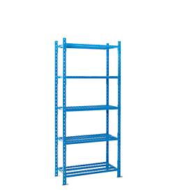 ManOrga Legbordstelling-basissectie, m. 5 draadrooster-legborden, B 1010 x D 600 x H 2500 mm