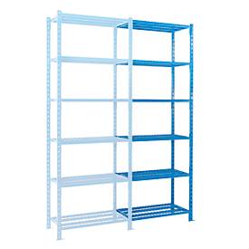 ManOrga Legbordstelling-aanbouwsectie, m. 6 draadrooster-legborden, B 1260 x D 500 x H 3000 mm