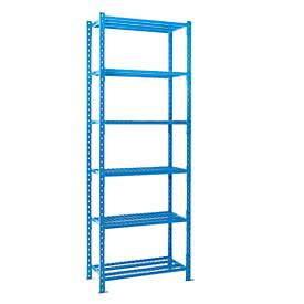 ManOrga Legbordstelling-basissectie, m. 6 draadrooster-legborden, B 1010 x D 600 x H 3000 mm