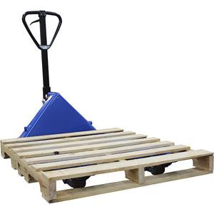 Pallethefwagen voor Amerikaanse pallet, stuurwielen van massief rubber / vorkrollen van PU, vorklengte 1155 mm