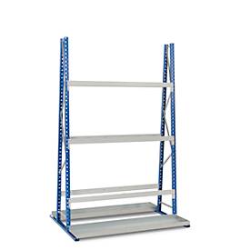 ManOrga Profiel-magazijnrek, dubbelzijdig, basissectie, H 3000 x L 1800 x D 600 mm