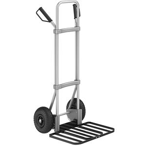 Eurokraft pro Aluminium steekwagen, b x d van de pakketsteekplaat = 430 x 450 mm, zwart, op luchtbanden, vanaf 5 stuks
