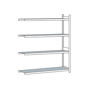 SCHULTE Breedvakstelling, met stalen legbord, hoogte 2500 mm, spanwijdte 2500 mm, aanbouwstelling, diepte 600 mm