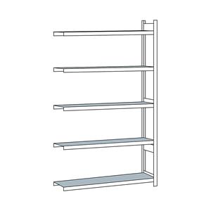 SCHULTE Breedvakstelling, met stalen legbord, hoogte 3000 mm, spanwijdte 1500 mm, aanbouwstelling, diepte 400 mm