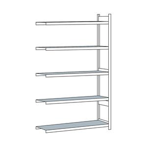 SCHULTE Breedvakstelling, met stalen legbord, hoogte 3000 mm, spanwijdte 1500 mm, aanbouwstelling, diepte 600 mm