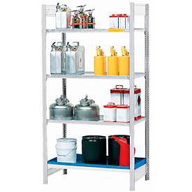 Asecos Gevaarlijke stoffen stelling  REG 1064, B 1060 x D 640 x H 2000 mm, met opvangbak van 30 l en 3 stalen legborden
