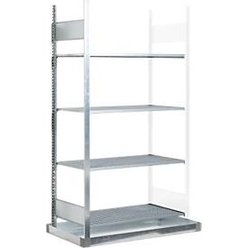 Asecos Gevaarlijke stoffen aanbbouwstelling REG-B 1054, B 1010 x D 525 x H 2000 mm, met opvangbakbodem 32 l en 4 stalen roosterlegborden