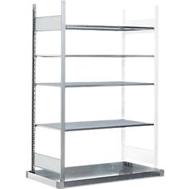 Asecos Gevaarlijke stoffen aanbouwstelling REG-B 1344 B 1310 x D 525 x H 2000 mm, met opvangbak 41 l en 4 talen roosterlegborden