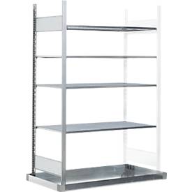 Asecos Gevaarlijke stoffen aanbouwstelling REG-B 1364, B 1310 x D 725 x H 2000 mm, met 57 l opvangbak en 4 talen roosterlegborden