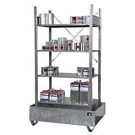 Bauer S 3022-4E kleine containerlegbord, basislegbord, B 1200 x D 800 x H 2105 mm, 4 legborden + 1 opvangbak