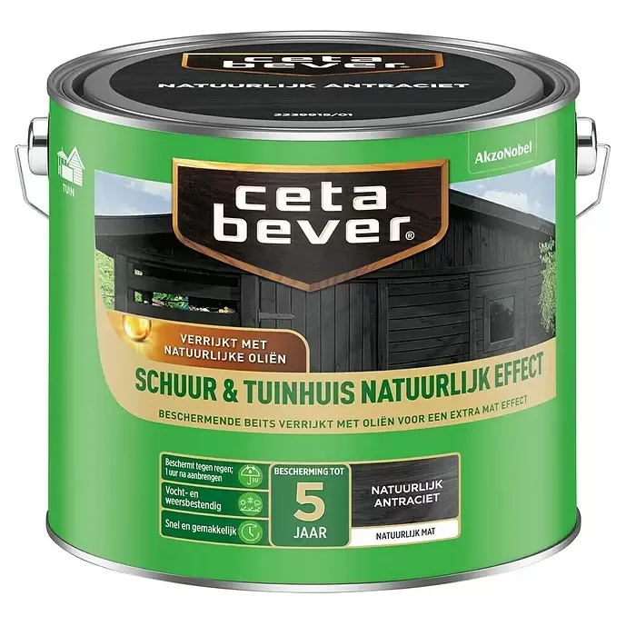 Cetabever Beits Schuur en Tuinhuis Natuurlijk Effect Mat - Antraciet