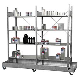 Bauer S 3024-4E kleinschalig legbord, basis- en aanbouwlegbord, B 2400 x D 800 x H 2000 mm, 4 legborden + 1 opvangbak