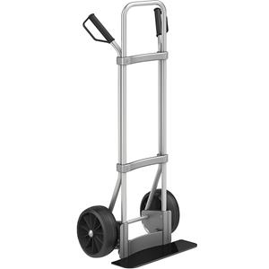 Eurokraft pro Aluminium steekwagen, b x d van de steekplaat = 450 x 160 mm, zwart, massieve rubberbanden, vanaf 5 stuks