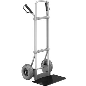 Eurokraft pro Aluminium steekwagen, b x d van de steekplaat = 450 x 350 mm, zwart, PU-banden, vanaf 5 stuks