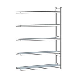 SCHULTE Breedvakstelling, met stalen legbord, hoogte 3000 mm, spanwijdte 2500 mm, aanbouwstelling, diepte 500 mm