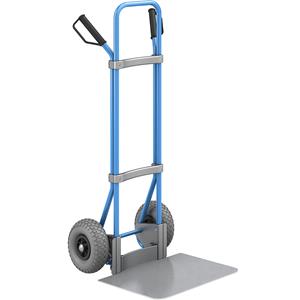 Eurokraft pro Steekwagen, blauw, b x d van de steekplaat = 450 x 500 mm, verzinkt, PU-banden, vanaf 5 stuks