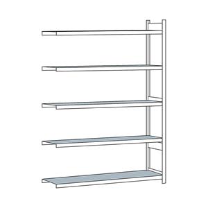 SCHULTE Breedvakstelling, met stalen legbord, hoogte 3000 mm, spanwijdte 2500 mm, aanbouwstelling, diepte 600 mm