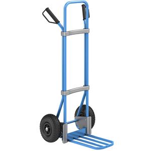 Eurokraft pro Steekwagen, blauw, b x d van de pakketsteekplaat = 430 x 250 mm, blauw, op luchtbanden, vanaf 5 stuks