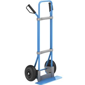 Eurokraft pro Steekwagen, blauw, b x d van de steekplaat = 450 x 160 mm, blauw, op luchtbanden, vanaf 5 stuks