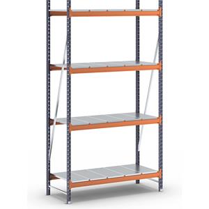 Breedvakstelling, met plaatstalen legborden, h x b x d = 2500 x 1400 x 600 mm, basisstelling